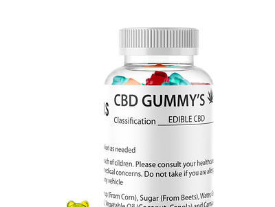CBD Gummy Supplement Bottle Label branding design graphic design illustration typography