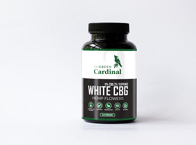 Green Cardinal Supplement Bottle Label branding design graphic design illustration typography