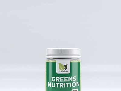 Greens Nutrition Supplement Bottle Label branding design graphic design illustration typography