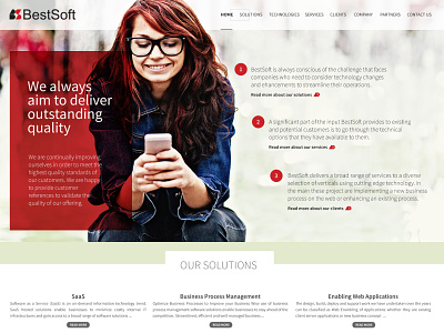 Software company homepage web design website design