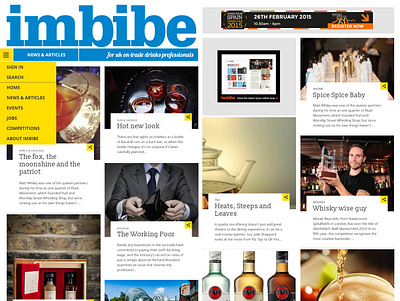 Design concept for Imbibe imbibe design web design website design