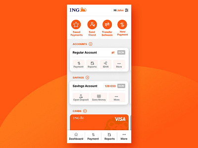 Reimagining the ING HomeBank Dashboard ing homebank mobile design mobile pyment ui design visual design