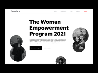 Women Empowerment - Event Landing Page clean ui clean website event landing event page event website home screen neat ui program typography ui uiux web design website women empowerment