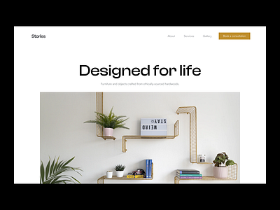 Interior design agency-Landing page agency website clean interior design landing landing page neat typography ueno ui uiux visual design web design website design white white space