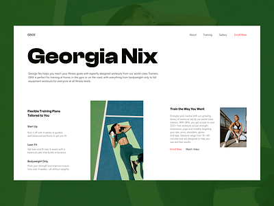 Fitness Trainer Landing Page activity angular clean layout excercise experiment health landing design landing page minimal physical excercise portfolio react sport trainer trainer website training training club uiux visual design web design white space