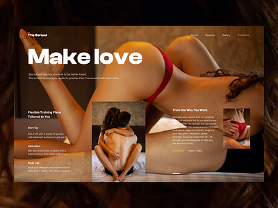 The School of Sex Education & Love Making clean landing page love love making make love making love sex sex education sex school sex training sexual abilities uiux