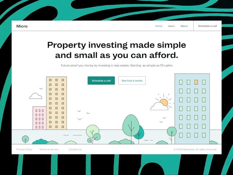 'Micro'-Property Investment Website asset investment filled illustration investment property broker property illustration real assets real esatte uiux real estate real estate broker real estate investment real estate website simple investment stroke illustration web app