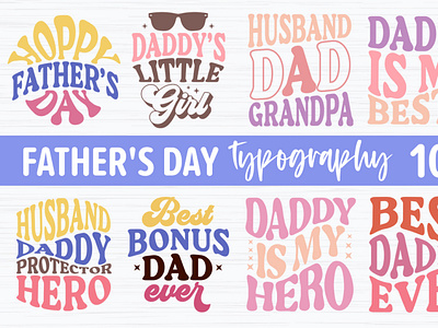 Retro Fathers Day T-shirt Designs Bundle