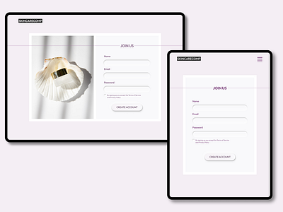 Sign Up Form Desktop & Tablet 
Daily UI 001