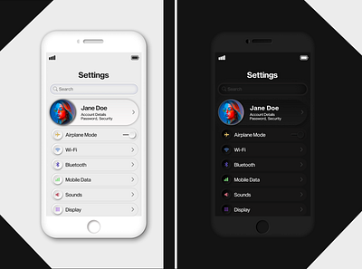 Mobile Settings Design Daily UI 007 daily ui dark mode light mode mobile design settings ui design