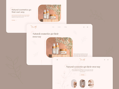 Design concept of natural cosmetics #3 branding cosmetics design gentle logo natural typography ui ux web design