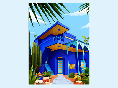 Blue House flat illustration illustration