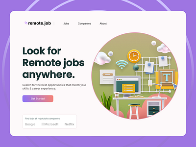Remote Jobs Website UI Design job finding website remote jobs website ui ui design website website design