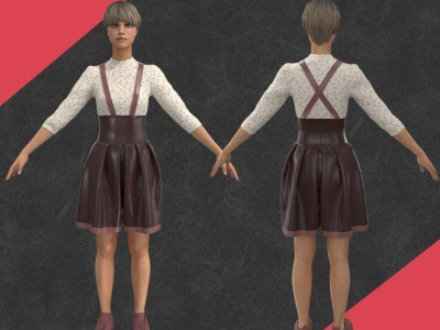 Outfit Female Marvelous Designer And Clo3d 3d animation branding clothe clothing design designer dress dressing fashion game graphic design illustration