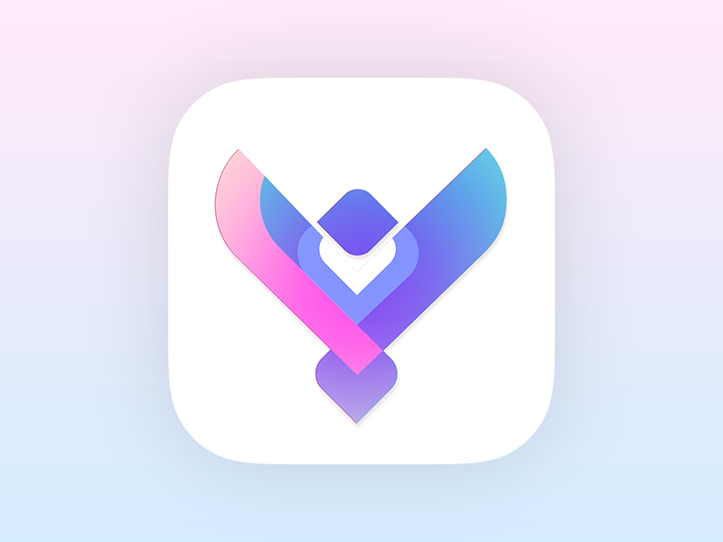 Eagle App Icon bird mark logo gradient pink purple icon app eagle
