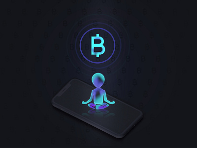 Bitcoin Illustration bitcoin blue cryptocurrency dark gradient illustration zen