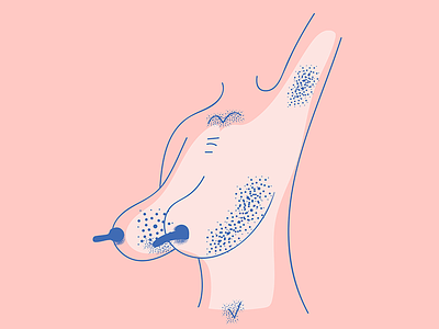 Woman Illustration #1 blue breast illustration nude pink woman
