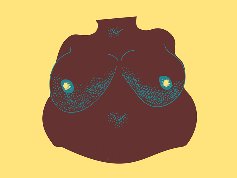 Woman Illustration #2 breast illustration nude woman yellow