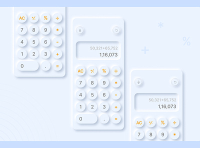 Neumorphism Calculator 3d animation branding design graphic design illustration logo ui ux vector