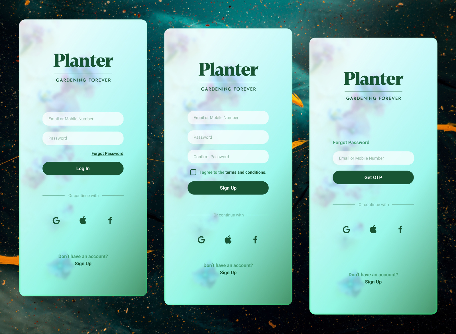 Planter Sign Up/Login ☘️ 🫧 by Firdous Ayesha on Dribbble