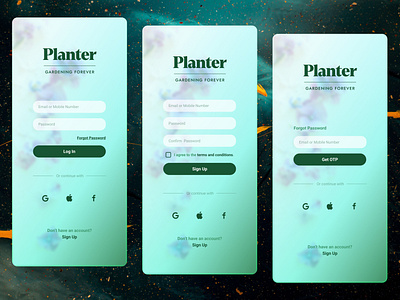 Planter Sign Up/Login ☘️ 🫧