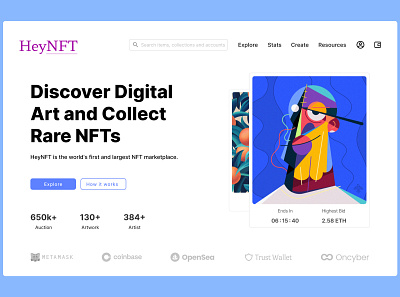 NFT Landing Page 3d animation branding design graphic design illustration logo motion graphics ui