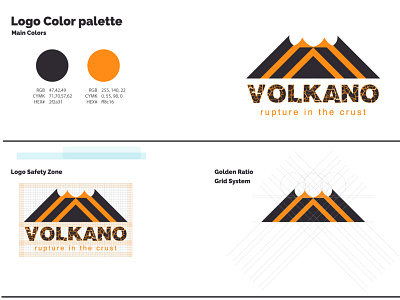 Minimal Volkano Logo Design || Grid Logo || Golden Ratio Logo letterhead