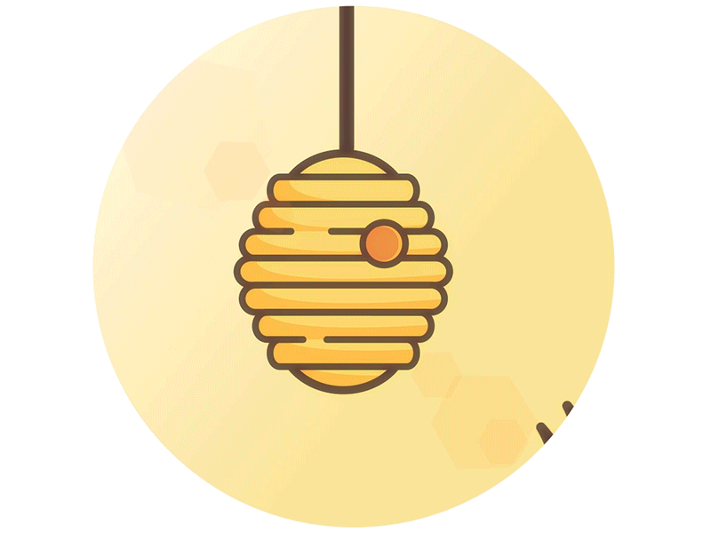 Beehive 2d animation bear bee beehive design gif honey loop motion graphics paw