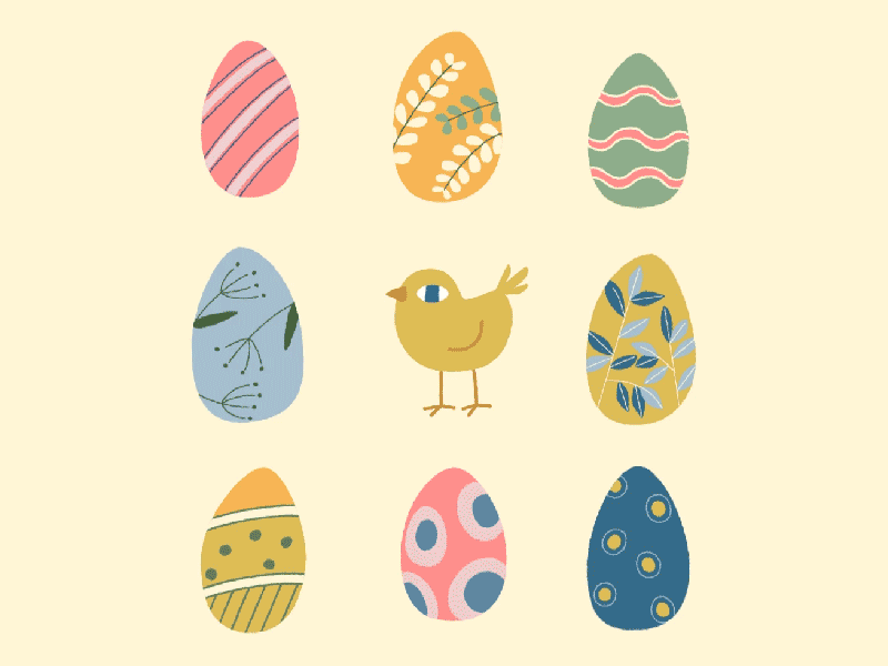 Easter Chicken animation animation 2d chicken chocolate easter egg gif illustration loop minimal