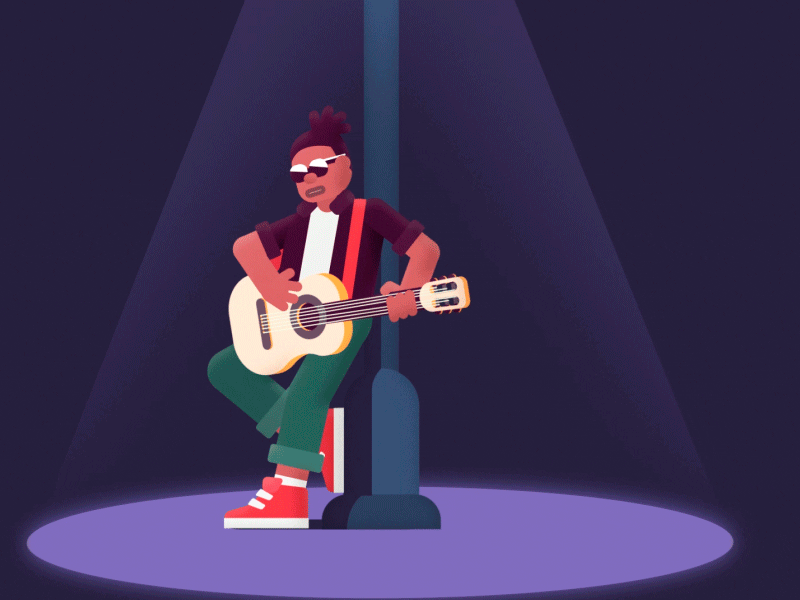 Guitar player after effects animation char duik gif guitar illustration motiondesign music shape layers