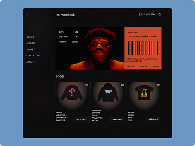 the weeknd. web concept