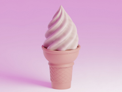 IceCream 3d 3dart blender clay claydoh food foodporn icecream isometric minimal pink