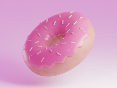 Huum Donut ! 3d 3dart blender clay claydoh dessert donut food minimal pink sweet