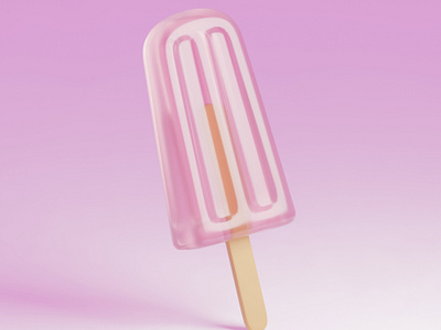Popsicle ! 3d 3dart blender claydoh food icecream minimal pink popsicle summer sweet treats water