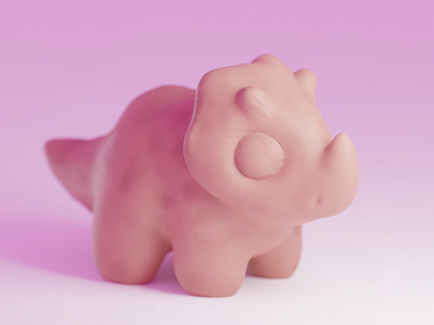 Baby Triceratops 3d 3dart blender child childhood clay claydoh dinosaur minimal pink