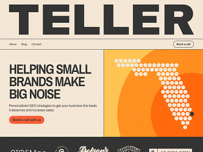 Teller Agency Redesign 70s graphic design orange retro swiss ui web web design