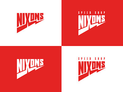 Nixon's Speed Shop Logo car logo illustrator logo logotype nixon red restoration shop speed vintage wordmark