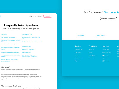 What's Your Q? answers clean faqs minimal questions typography white space