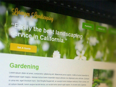 Landscaping Website buttons design flowers gardening grass landscaping lavanderia website