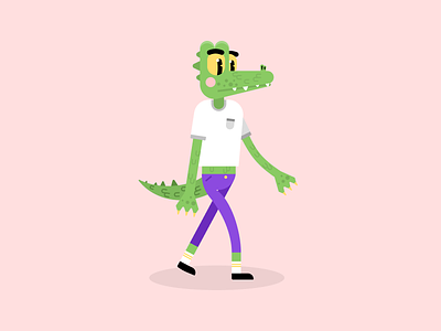 Translation Alligator alligator animal animation character drawing illustration reptile walking