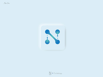Letter N + Technology Concept Logo.