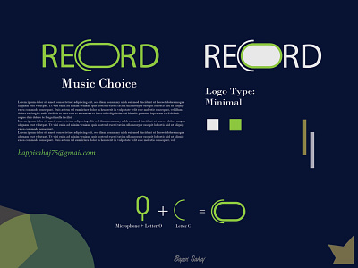 Record Logo Concept.Minimal Logo design.