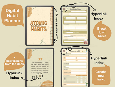 Atomic habits planner digital planner graphic design planner