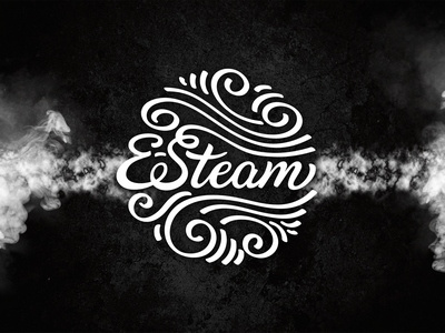 E-Steam logo ornamental steam vape vaping