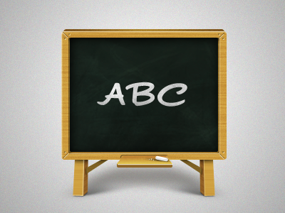 Blackboard icon abc blackboard chalk icon wood