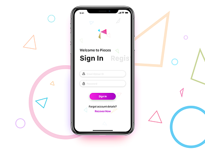 Pieces App Sign In Screen Mockup