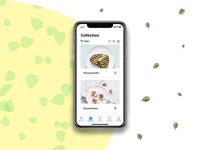 Recipe App Collection Page on iPhone X