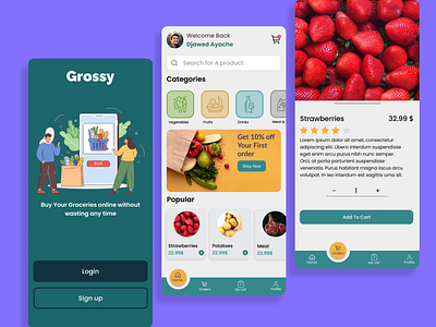 Grossy, Groceries App Concept