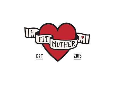 Fit Mother // Mark brand fit fitness healthy heart icon logo mark measuring tape mother pregnancy tattoo