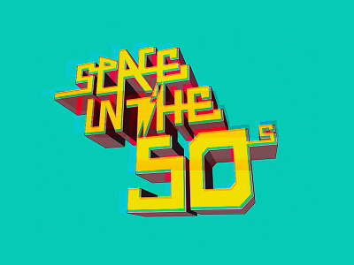 Space In The 50's 3d band icon logo mark music